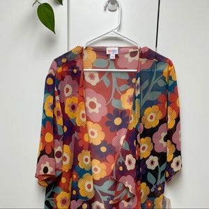 LuLaRoe Shirley multicolored floral kimono, M, NWT